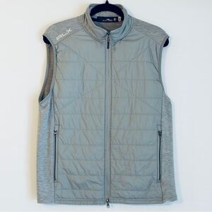 Ralph Lauren RLX Golf Lightweight Gray Quilted Puffer Performance Vest Full Zip